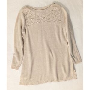 ❤️ Croft & Barrow Lightweight Tunic Boat Neck Sweater Top Size Petite Small